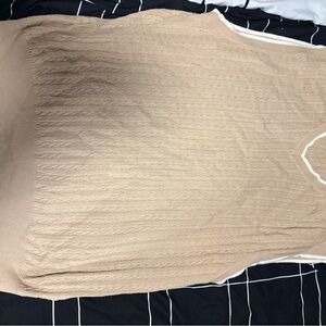 Haggar Beige Cable Knit Sweater Vest